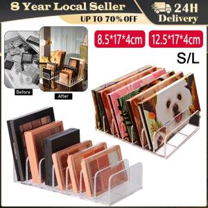 ❤️【Same Day Delivery】 Plastic Transparent Acrylic Stand Makeup Powder Box Eyeshadow Blush Storage Shelf Table Divider Cosmetics Storage Shelf Eyeshadow-Palette-Storage