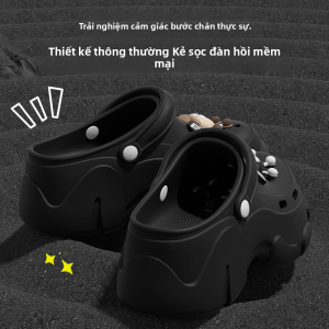 Giày Lười Mùa Hè Chống Trượt Giày Đế Bằng Đi Biển Cho Nữ Giày Lười EVA Thoải Mái Thoáng Khí Chống Mùi Đế Ngoài Bằng Nhựa