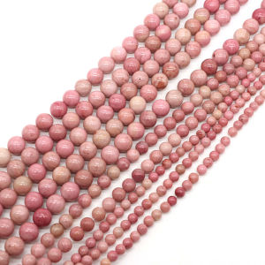2/3/4/6/8/10mm Natural Pink Rhodonite Stone Beads Round Gemstone Loose Spacer Bead for Jewelry Making DIY Bracelet Necklace