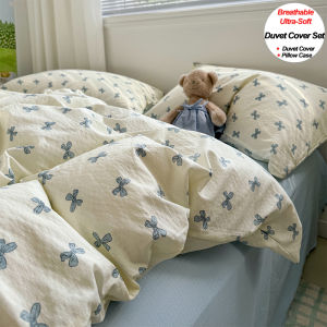 3 Pcs Duvet Cover Set (1 Quilt Cover + 2 Pillowcases) Ultra-Soft Breathable Bedding Set Wrinkle Resistant All Season Comfort