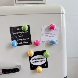 Creative Colorful Tennis Fridge Magnet Home Decor Hole Board Magnetic Absorption Iron Stone Door Knocking Simulation Decoration