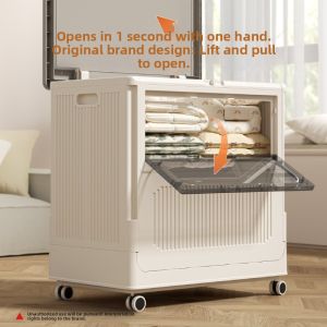 MONLEYTA | Large Capacity Foldable Plastic Storage Box For Clothes Toys Snacks Home Use Organizer Cabinet Multi-Functional Container