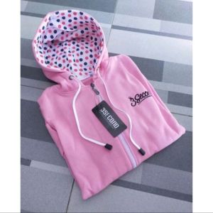Jaket polkadot cew - jaket wanita polos M - L