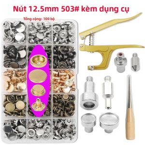 Bộ Khuy Bấm Kim Loại Thân Thiện Với Môi Trường Làm Bằng Thép Không Gỉ Hình Tròn Dùng Để May Quần Áo Áo Khoác Túi Xách Đồ Da.