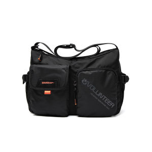 Volunteer | Mens Large Capacity Commuter Canvas Oxford Cloth Crossbody Bag Casual Single Shoulder Bag Soft Polyester Lining 14 Inch Laptop