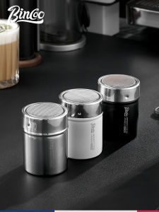 Bincoo Coffee Powder Dispenser with Lid Sugar Powder Cocoa Powder Sieve Cylinder Latte Art Printing Tool Restaurant Quality