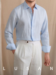 Summer Breathable Pure Linen Fitted Dress Shirt