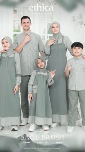 TERMURAH ELFA 315 SAGE BRUSH BY ETHICA SARIMBIT KELUARGA LEBARAN HARI RAYA KEKINIAN TERBARU 2025 GAMIS DAN KOKO