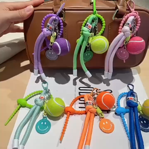 Tennis Pendant Keychain For Bag Pendant Mini Tennis Ball Keychain