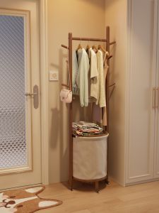 DONGMU | Corner Wardrobe Shelf Stand Dirty Clothes Organizer Mobile