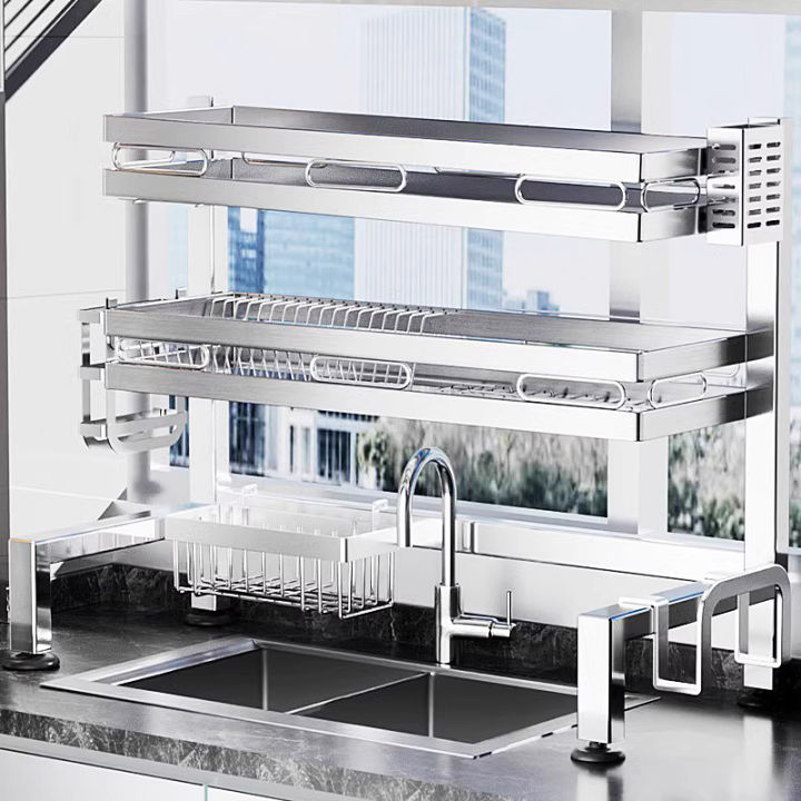 304 Stainless Steel Kitchen Sink Storage Shelf Sink Scullery Draining