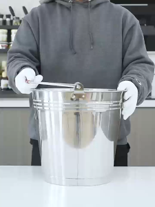 304 Stainless Steel Large Capacity Ice Water Bucket Portable Lightweight Durable for Outdoor Camping Beach Parties