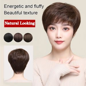 Breathable Short Bob Wig Synthetic Hairpiece for Women Lightweight Comfortable Natural Looking Easy to Wear No Itch Daily Use Heat Resistant Fibers
