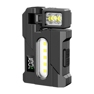 New Magnetic Work Light USB Rechargeable Flashlight Digital Display Multi Angle Rotatable Red Blue Warning Emergency LED Lamp