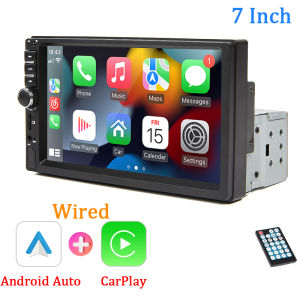 Hippcron 7“ 1 Din Car Radio Carplay Android Auto Multimedia Player HD Touch Screen Bluetooth MirrorLink Autoradio FM AUX Input