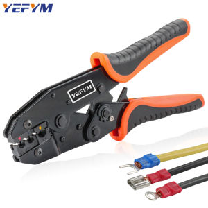 Crimping Tool for Insulated Terminals Wire AWG 20-10 (0.5-6mm²) RV/SV/FDD/MDD Connectors Ratchet Electrical Pliers HX-30J