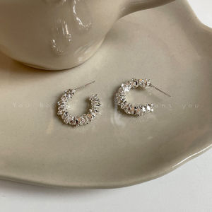 Fashionable Circle Hoops Earrings Womens Fresh out Alloy Silver Gold Plated Jewelry round Face French Design Unique Ear Jewelry