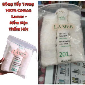 Bông Tẩy Trang 100% Cotton Lamer 201 miếng Mềm Mịn Thấm Hút Làm Sạch Da An Toàn Tiện Lợi.