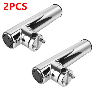 RYSJM | 2PCS Stainless Steel Fishing Rod Holder Rotatable Rod Holder with Clamp Fishing Bracket Marine Hardware Boat Accessories