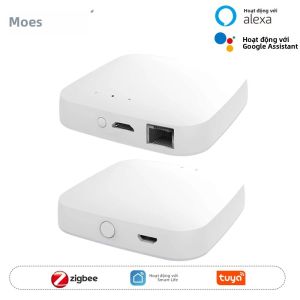 MOES Tuya ZigBee3.0 Smart Hub Cầu Nối Không Dây/có Dây Với Ứng Dụng SmartLife Điều Khiển Từ Xa Hoạt Động Với Alexa Google Home Assistant