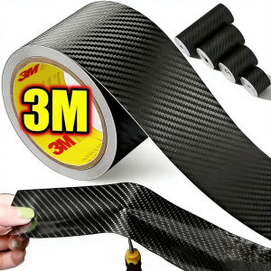 3D Nano Carbon Fiber Car Sticker DIY Paste Protective Strip Car Threshold Scratch Resistant Tape Waterproof Protective Film