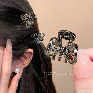 ปมโบว์ผีเสื้อคริสตัลเกาหลีกิ๊ฟติดผมหน้าม้าเล็กกิ๊บหนีบผมข้างเครื่องประดับผมเจ้าหญิง