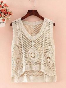 Camisole Tops Womens Summer Outerwear Short Sleeveless Vest Loose Summer Knitting Hollow out Outer Match Vest Waistcoat