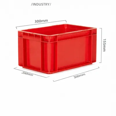 Thickened Plastic Rectangular Storage Box 300x200x155mm Industrial Packaging Orange Color YúnFēng Brand Warehouse Storage