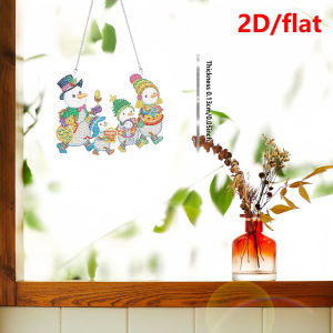 other | 2D/flat 1 Piece Diamond Painting set house number Christmas Snowman pattern Acrylic material Christmas garden Decoration