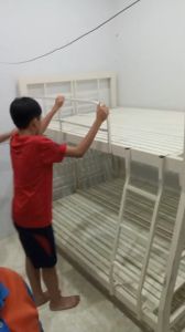 GIƯỜNG 2 TẦNG SẮT HỘP 4x8 TRÊN 1M4 DƯỚI 1M6 DÀY DẶN CHẮC CHẮN GIÁ RẺ TẠI XƯỞNG HCM ĐN BD.