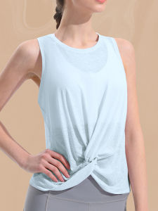 New Summer Sleeveless Sport Top Women Cool Feeling Casual Yoga Clothes Outdoor Running Vest Breathable Quick Dry T-Shirt