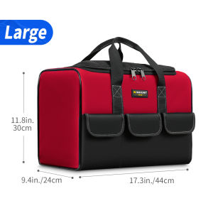 17 Inch Tool Bag Large Tool Bag with 6 Exterior Pockets Electrician Tool Bag for DIY Enthusiasts and Craftsmen