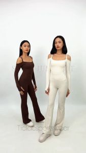 SULLI CUTBRAY FLARE JUMPSUIT LONG SLEEVE OLAHRAGA WITH Fixed CUP BRA / SETELAN Cutbray OLAHRAGA WANITA