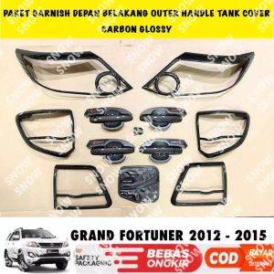 Paket Grand Fortuner 2012 2015 Garnish Depan Belakang Outer Handle Tank Cover Carbon Glossy