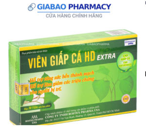 VIÊN GIẤP CÁ HD EXTRA hỗ trợ giảm trĩ táo bón - Hộp 30 viên