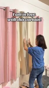 Peach Color Blackout Curtain For Window Elegant Curtains With Rings Makapal At Mahaba For Aesthetic Living Room Bedroom Insulated Kurtina