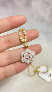 สร้อยคอสองกษัตริย์ มีจี้แฟชั่นสวยๆ สร้อยคอแฟชั่น ชุบ24K