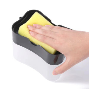 1PC PP plastic storage box dishwashing detergent press kitchen automatic liquid outlet box dishwasher soap dispenser box