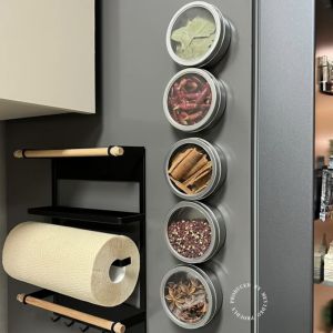 Hộp Đựng Gia Vị Bằng Thép Không Gỉ Trong Suốt Từ Tính Cho Tủ Lạnh Nhà Bếp Hộp Đựng Đồ Dùng Gia Đình Hộp Đựng Hạt Ngũ Cốc Đa Năng