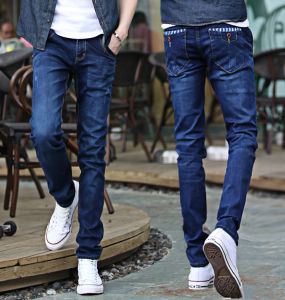 Slim Fit Stretchy Jeans Mens Autumn Spring Style Student Fashion Trend Tight Long Pants Versatile Cotton Thin Denim Jeans