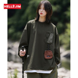 HELLLOJIM Outdoor quick-drying sweatshirt for women 2023 New multifunctional mesh pockets designed for breathable crew-neck coats for men K3781