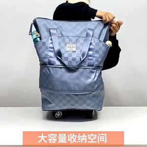 Universal Wheel Folding Luggage Bag Air Consignment Bag Water Proof Foldable Travel Bag