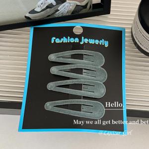 Colorful Flocking Waterdrop Hair Clips Edge Clips Hair Accessories for Children And Adults 2025 New Style Hairpins Hairgrips