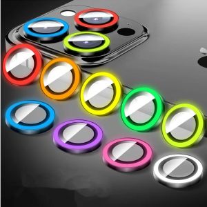 2-3Pcs Night Light Luminous Metal Glass Camera Lens Protector For 17 Air 16 15 14 13 11 Pro Max Plus 12 Mini Ring Len Case Cover