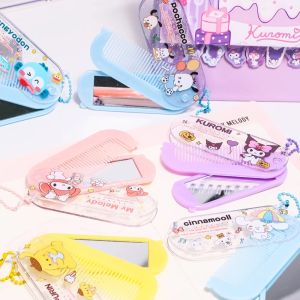 Bandai | Cartoon Folding Comb Mirror 2-In-1 Pendant Easy To Carry KeychainBag Pendant Accessory Gift For Girlfriend