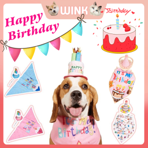 Large Pet Dog Birthday Hat Bib Party Suit Dog Accessories Party Decor Blue Cat Dog Birthday Bib Set Cap Puppy Headwear