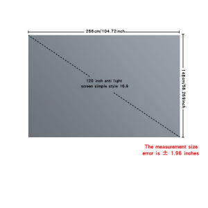 Borderless anti light screen available in multiple sizes of 60-120 inches capable of projection even during the day
