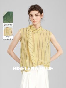 BEIQIANI | Striped Lyocell Casual Soft Female T-shirt
