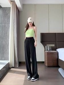 Summer Cool Silky Palazzo Pants Narrow Slim Style Small Figures Leisure