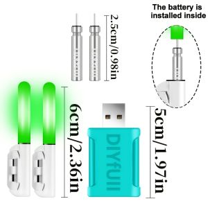 5pcs Fishing rod tip light with reusable batterysuitable for low-light environmentsturns red when a fish bitesfish rod light.